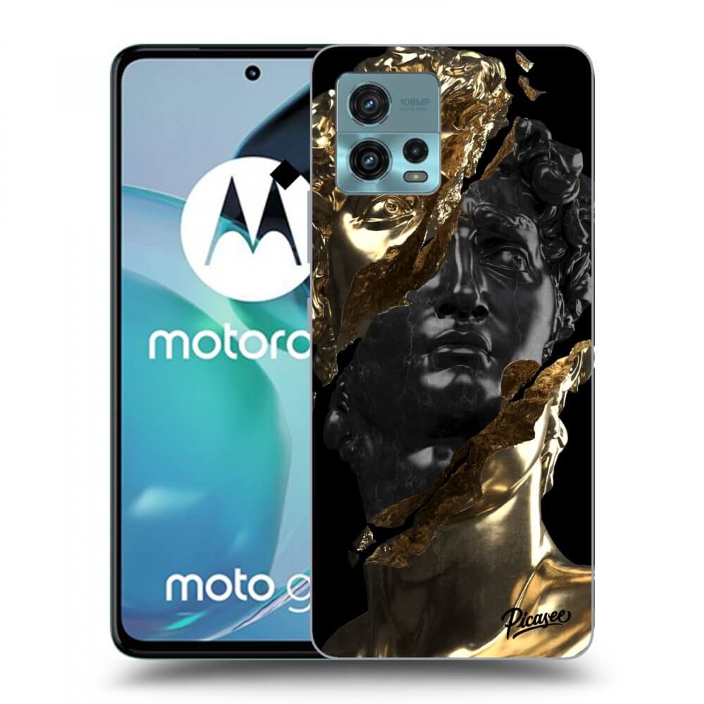 Picasee silikonový černý obal pro Motorola Moto G72 - Gold - Black