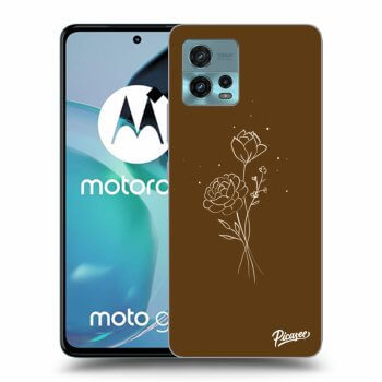 Picasee silikonový černý obal pro Motorola Moto G72 - Brown flowers
