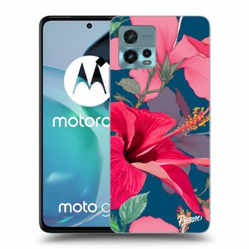 Picasee silikonový černý obal pro Motorola Moto G72 - Hibiscus