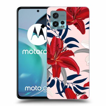 Picasee silikonový černý obal pro Motorola Moto G72 - Red Lily