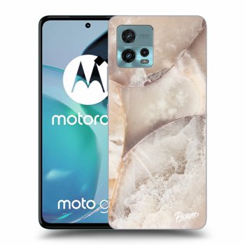 Picasee silikonový černý obal pro Motorola Moto G72 - Cream marble