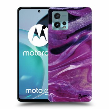 Picasee silikonový černý obal pro Motorola Moto G72 - Purple glitter