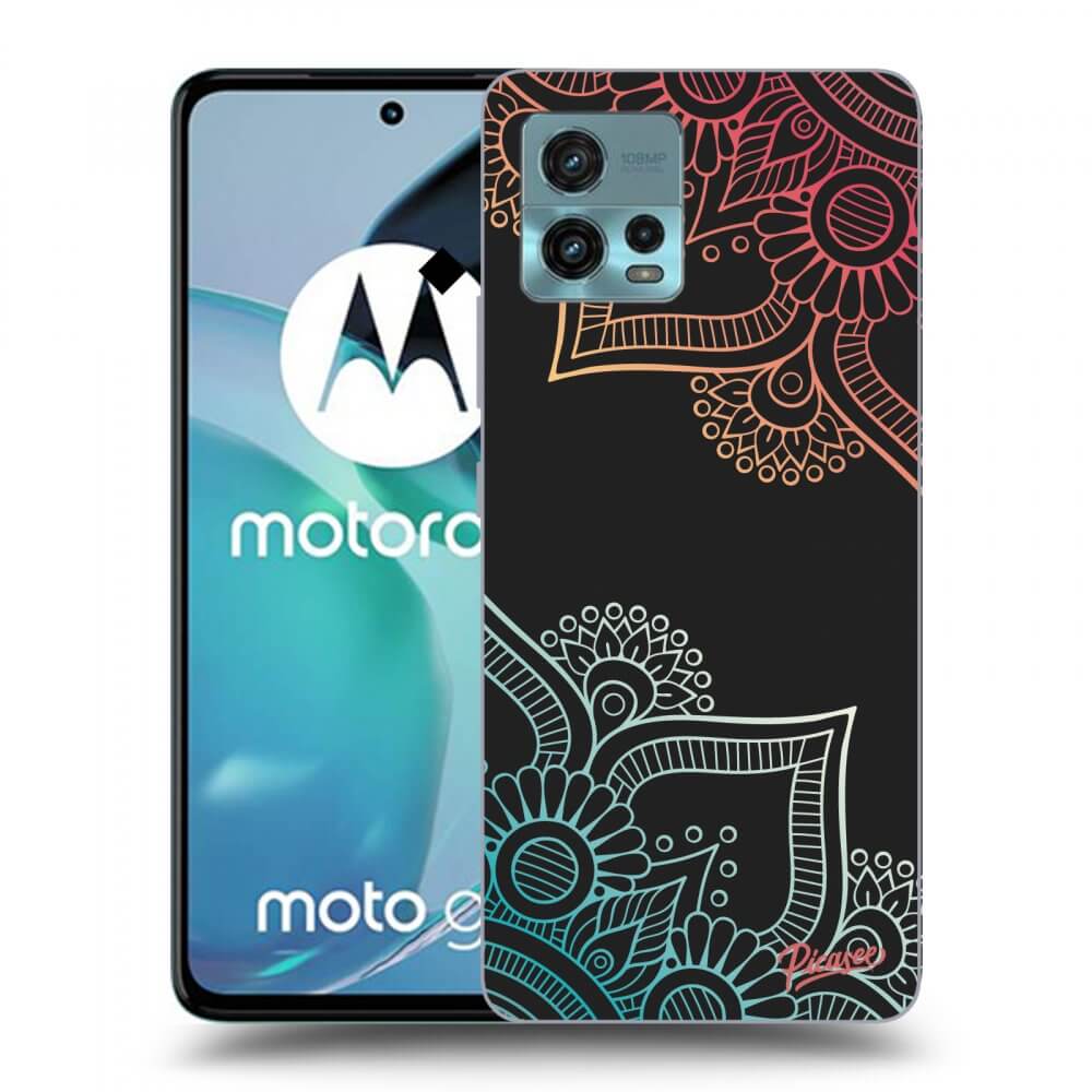 Picasee silikonový černý obal pro Motorola Moto G72 - Flowers pattern