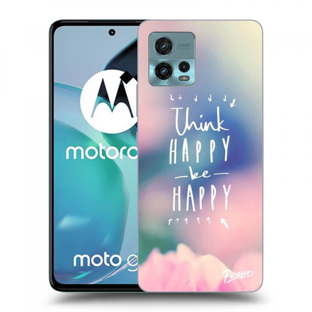 Picasee silikonový černý obal pro Motorola Moto G72 - Think happy be happy