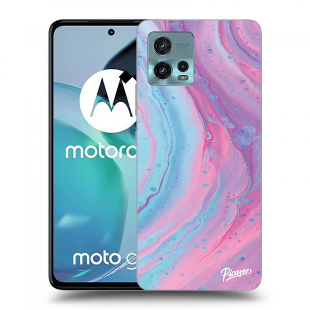 Picasee silikonový průhledný obal pro Motorola Moto G72 - Pink liquid