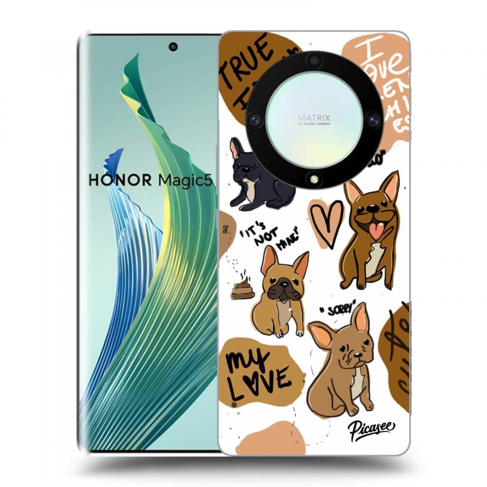 Picasee silikonový průhledný obal pro Honor Magic5 Lite 5G - Frenchies