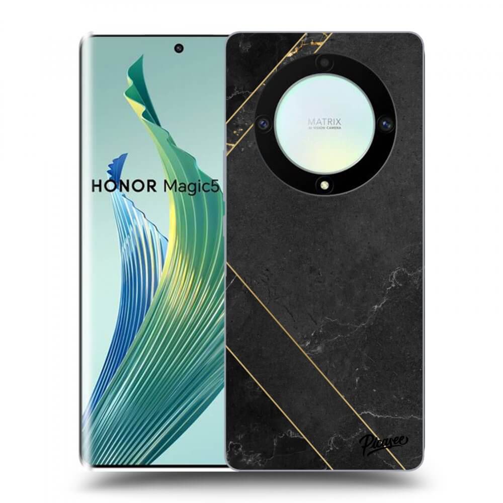 Picasee silikonový průhledný obal pro Honor Magic5 Lite 5G - Black tile