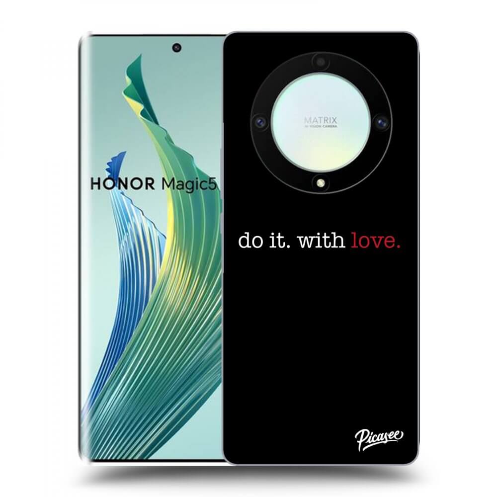 Picasee silikonový černý obal pro Honor Magic5 Lite 5G - Do it. With love.
