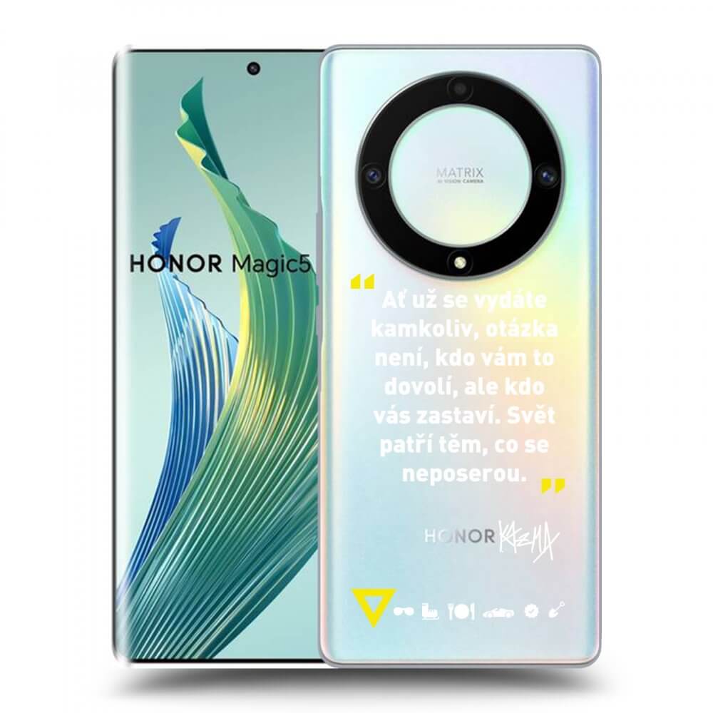 Picasee silikonový průhledný obal pro Honor Magic5 Lite 5G - Kazma - SVĚT PATŘÍ TĚM, CO SE NEPOSEROU