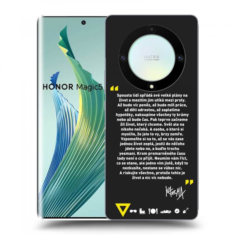 Picasee silikonový černý obal pro Honor Magic5 Lite 5G - Kazma - BUĎTE TROCHU YESMANI