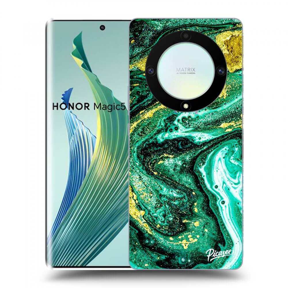 Picasee silikonový černý obal pro Honor Magic5 Lite 5G - Green Gold