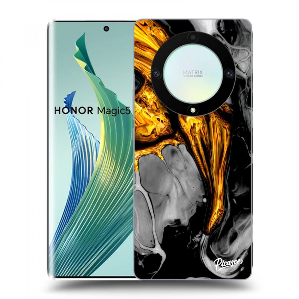 Picasee silikonový průhledný obal pro Honor Magic5 Lite 5G - Black Gold