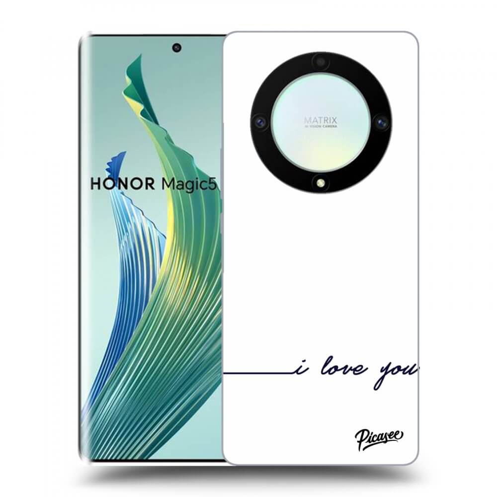 Picasee silikonový černý obal pro Honor Magic5 Lite 5G - I love you