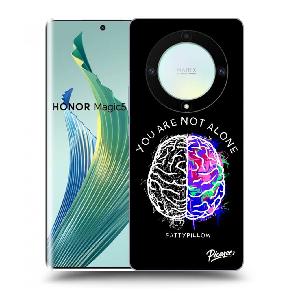 Picasee silikonový černý obal pro Honor Magic5 Lite 5G - Brain - White