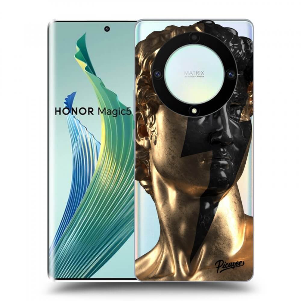 Picasee silikonový průhledný obal pro Honor Magic5 Lite 5G - Wildfire - Gold