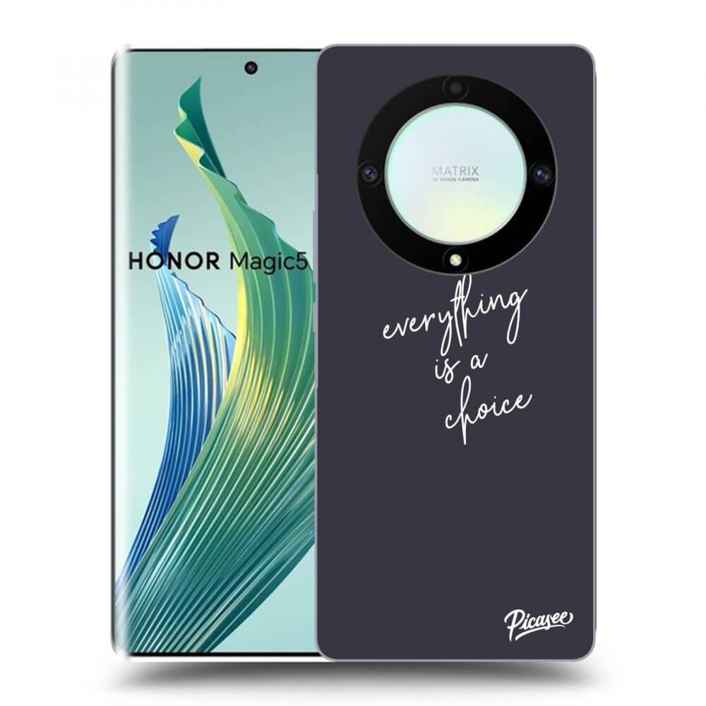 Picasee silikonový černý obal pro Honor Magic5 Lite 5G - Everything is a choice