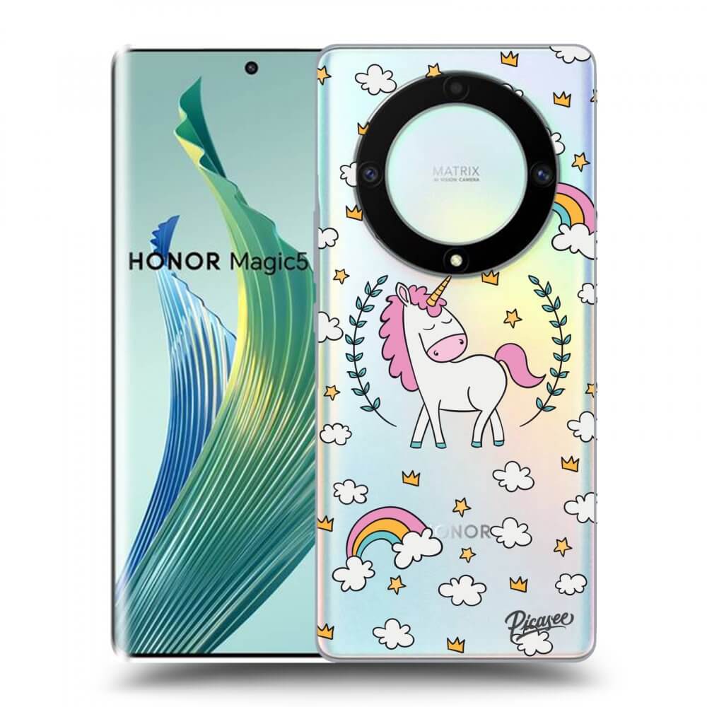 Picasee silikonový průhledný obal pro Honor Magic5 Lite 5G - Unicorn star heaven