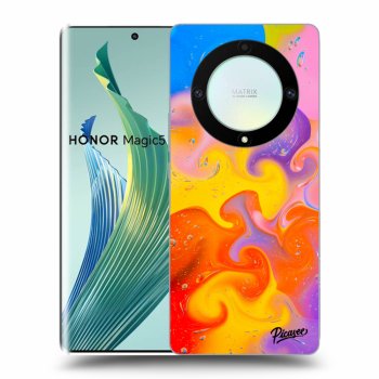 Picasee silikonový černý obal pro Honor Magic5 Lite 5G - Bubbles