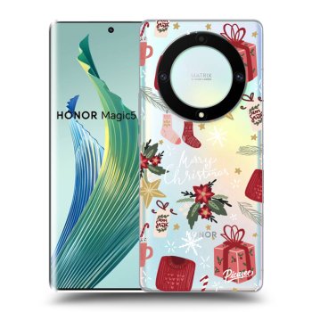 Picasee silikonový průhledný obal pro Honor Magic5 Lite 5G - Christmas