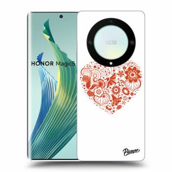 Picasee silikonový průhledný obal pro Honor Magic5 Lite 5G - Big heart