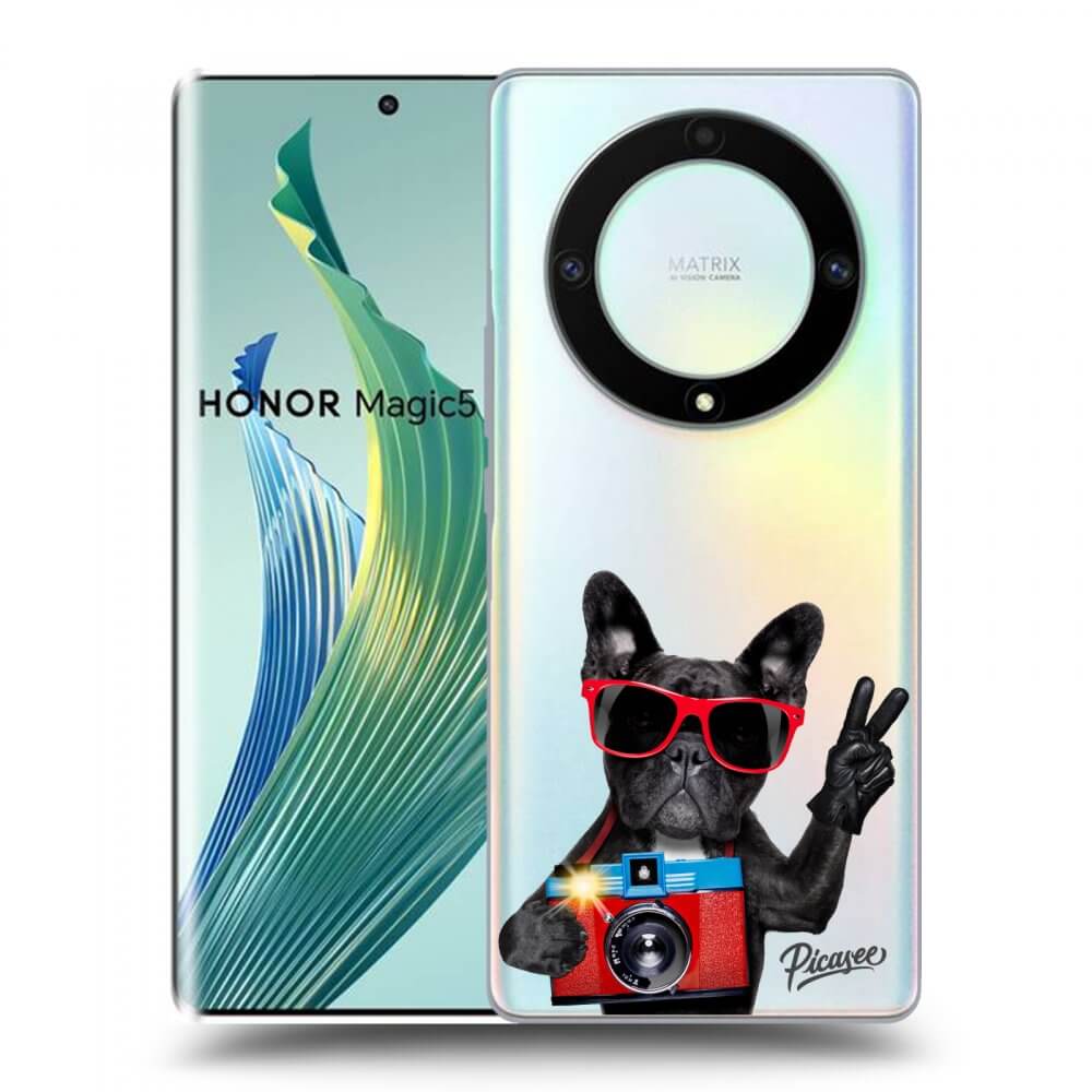 Picasee silikonový průhledný obal pro Honor Magic5 Lite 5G - French Bulldog