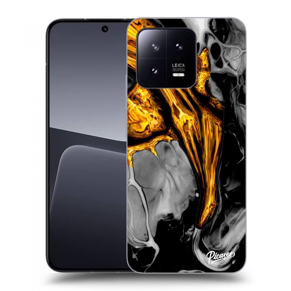 Picasee silikonový černý obal pro Xiaomi 13 - Black Gold