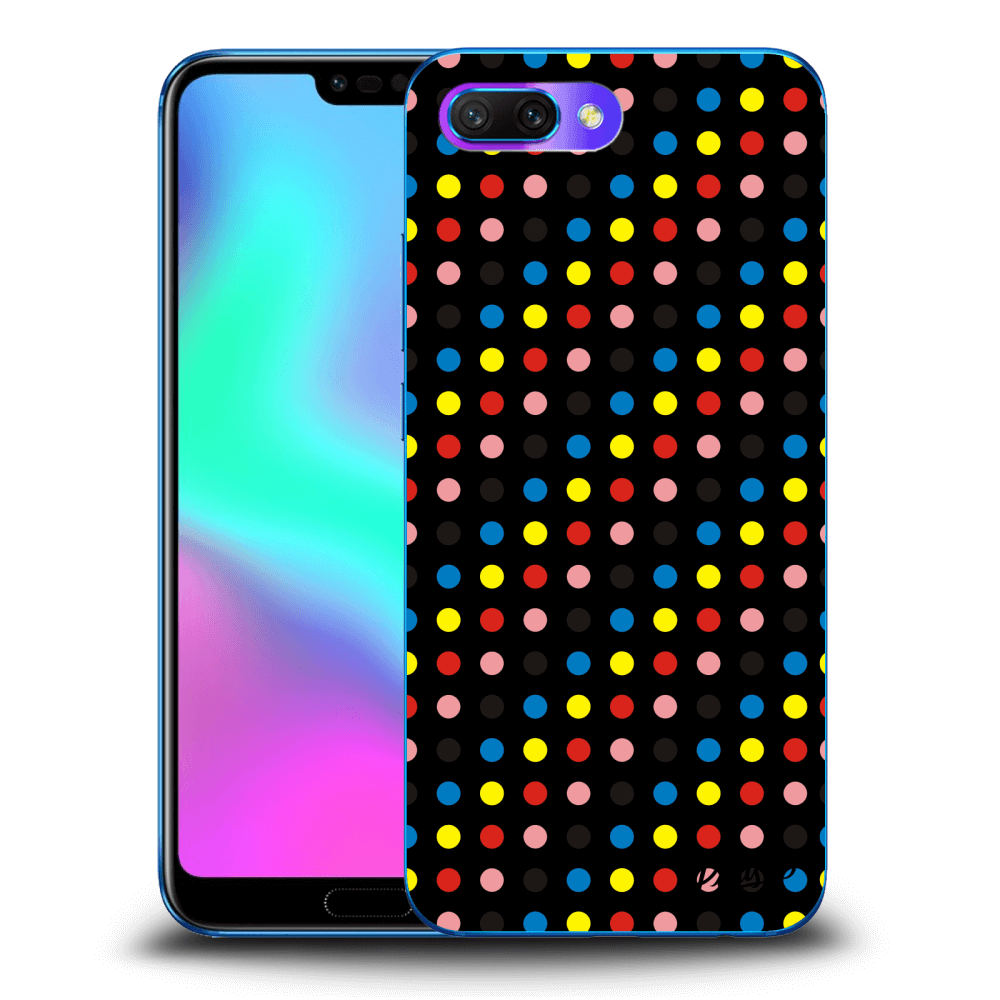 Picasee silikonový černý obal pro Honor 10 - Colorful dots