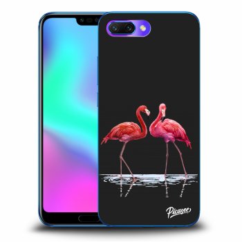 Picasee silikonový černý obal pro Honor 10 - Flamingos couple