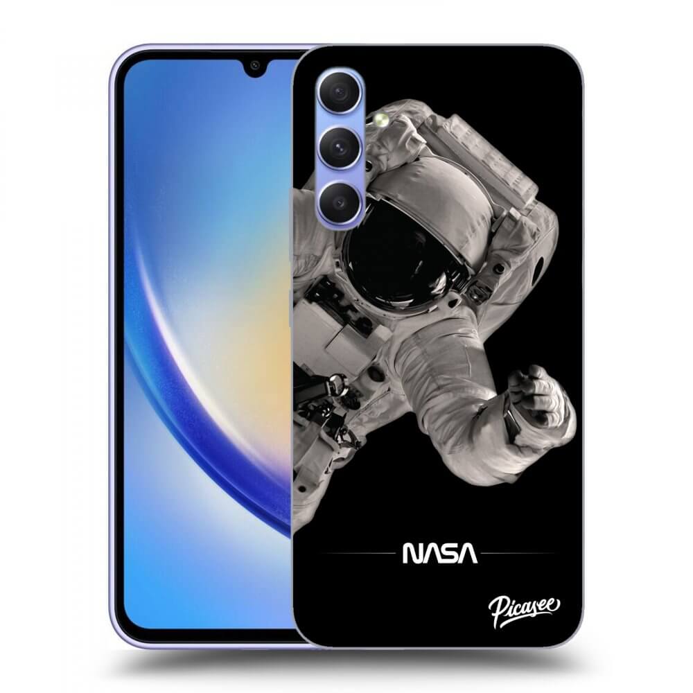 Picasee silikonový černý obal pro Samsung Galaxy A34 5G A346B - Astronaut Big