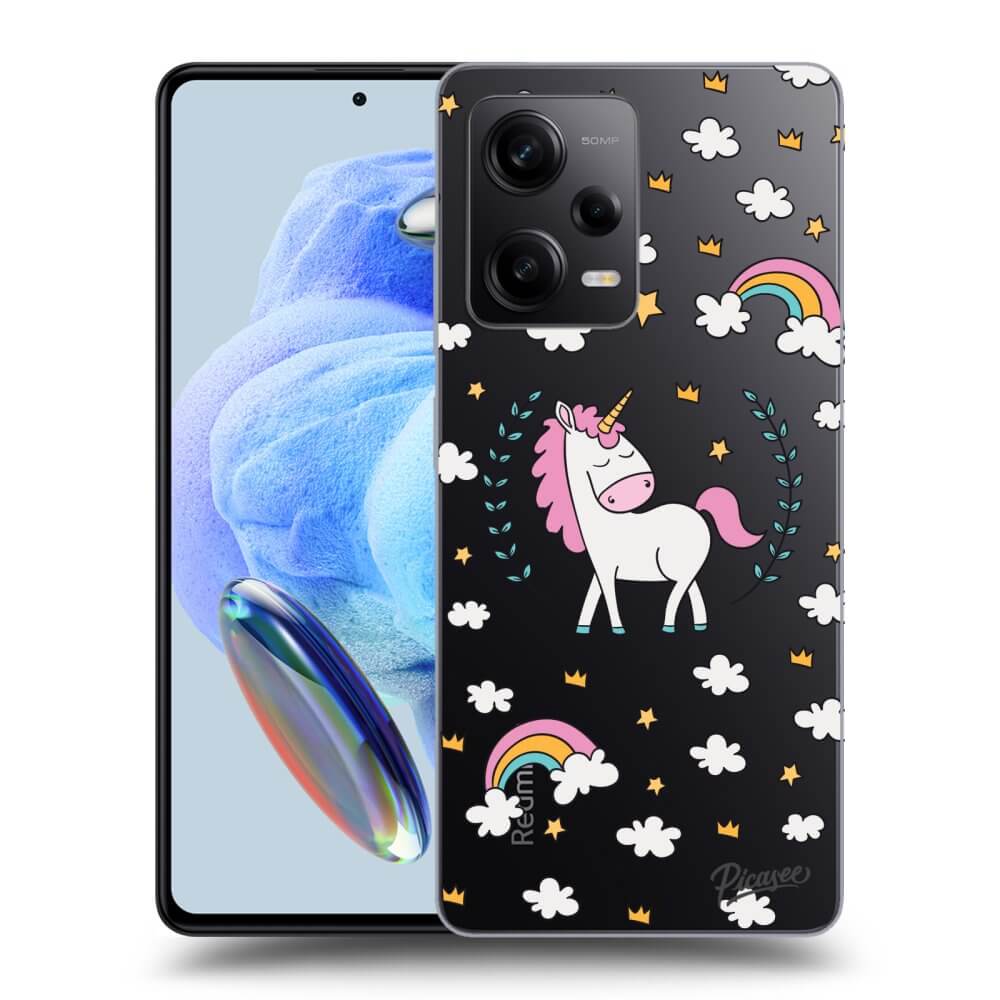 Picasee silikonový průhledný obal pro Xiaomi Redmi Note 12 5G - Unicorn star heaven