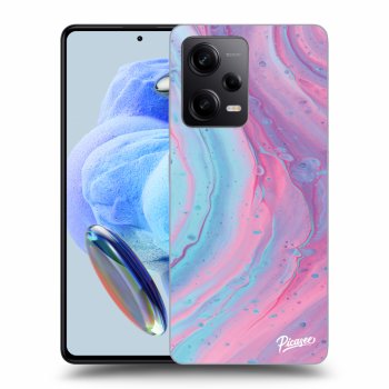 Picasee silikonový černý obal pro Xiaomi Redmi Note 12 Pro 5G - Pink liquid