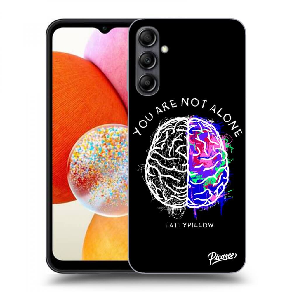 Picasee silikonový průhledný obal pro Samsung Galaxy A14 4G A145R - Brain - White