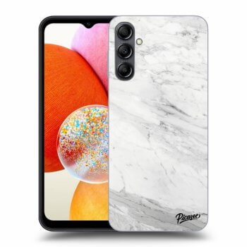 Picasee silikonový průhledný obal pro Samsung Galaxy A14 4G A145R - White marble