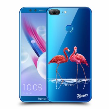 Picasee silikonový průhledný obal pro Honor 9 Lite - Flamingos couple