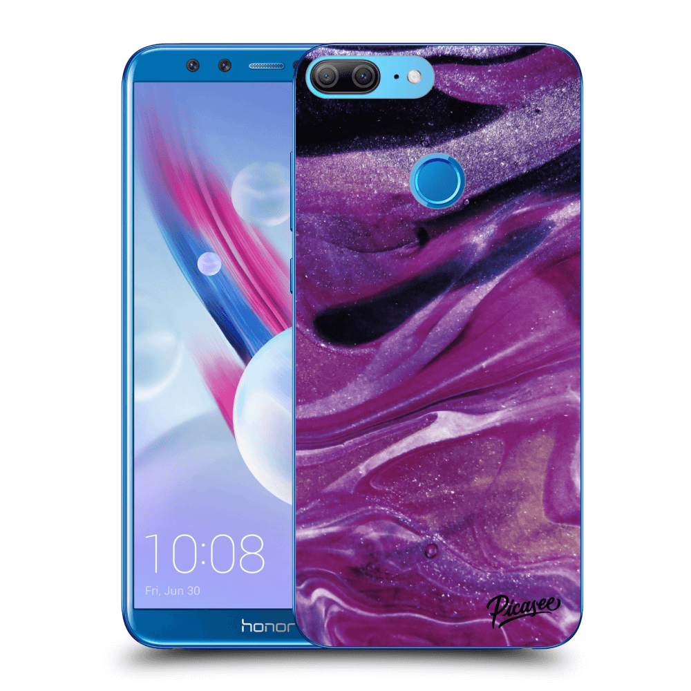 Picasee silikonový průhledný obal pro Honor 9 Lite - Purple glitter