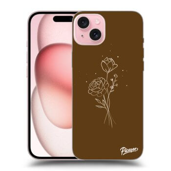 Obal pro Apple iPhone 15 - Brown flowers