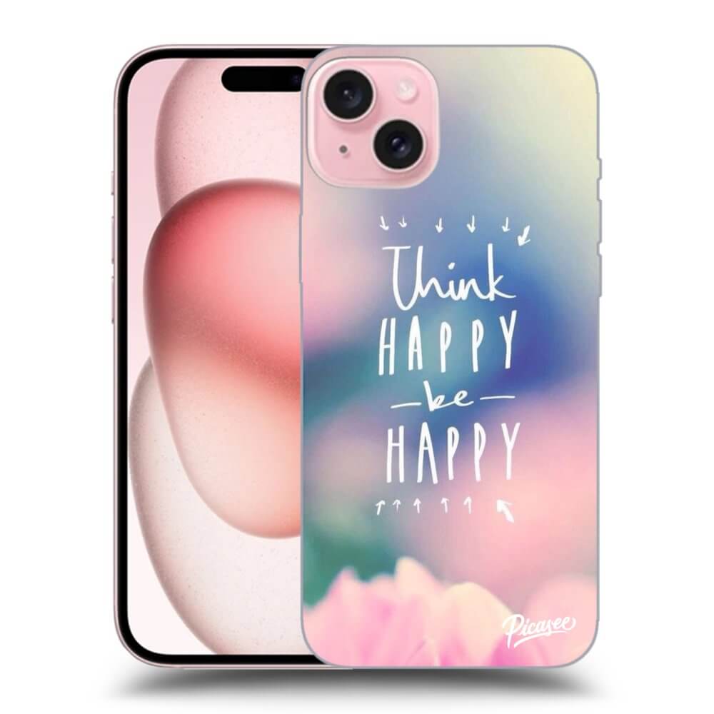 Silikonový černý Obal Pro Apple IPhone 15 - Think Happy Be Happy