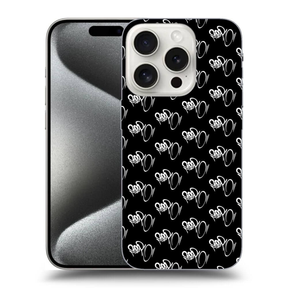 Picasee silikonový černý obal pro Apple iPhone 15 Pro - Separ - White On Black
