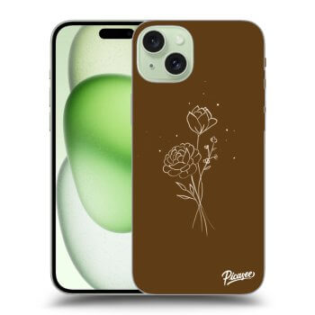 Obal pro Apple iPhone 15 Plus - Brown flowers