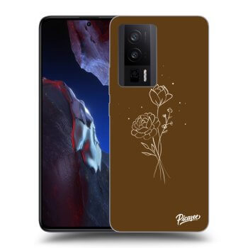 Obal pro Xiaomi Poco F5 Pro 5G - Brown flowers