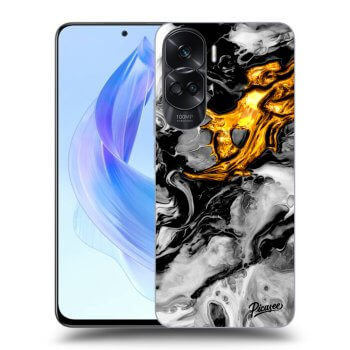 Picasee silikonový černý obal pro Honor 90 Lite 5G - Black Gold 2