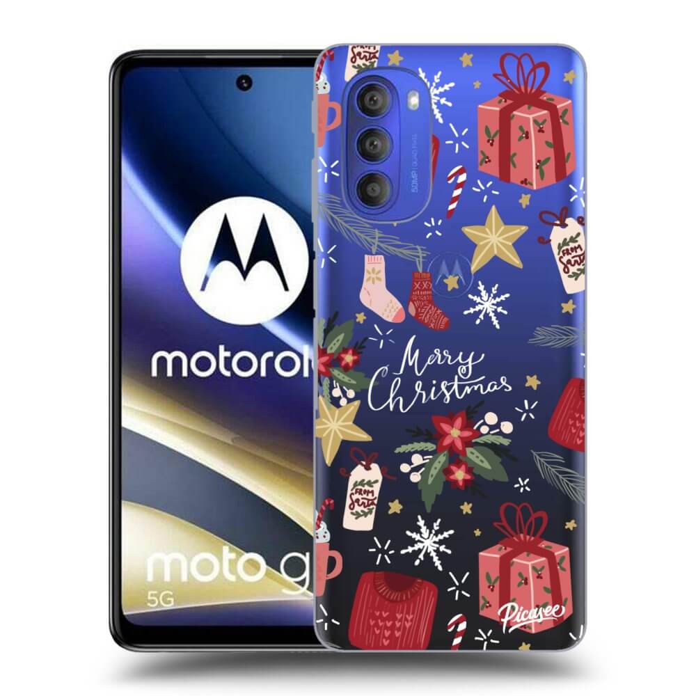 Silikonový Průhledný Obal Pro Motorola Moto G51 - Christmas