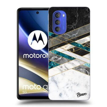 Picasee silikonový černý obal pro Motorola Moto G51 - Black & White geometry