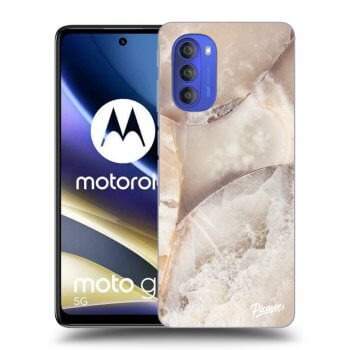 Picasee silikonový černý obal pro Motorola Moto G51 - Cream marble