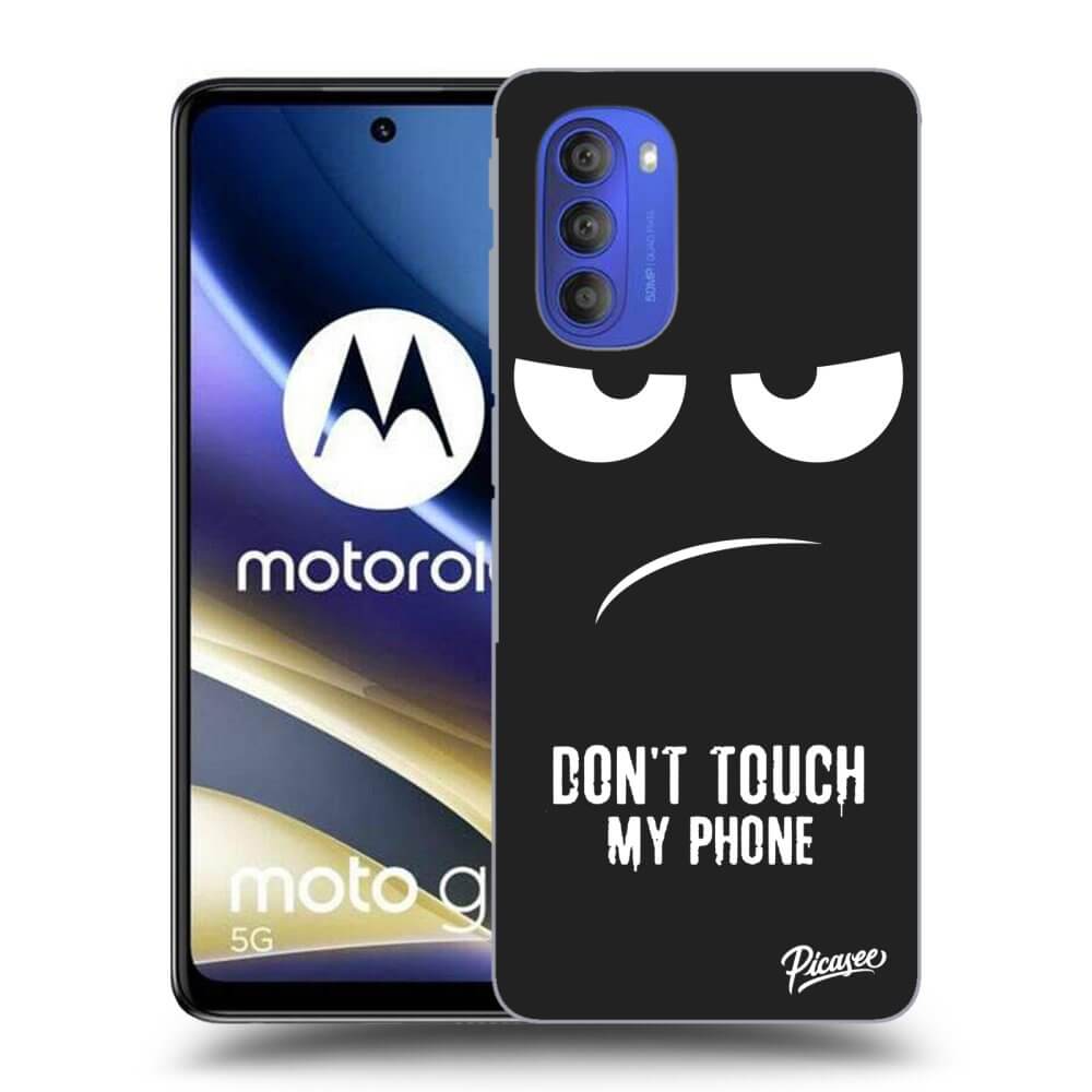 Picasee silikonový černý obal pro Motorola Moto G51 - Don't Touch My Phone