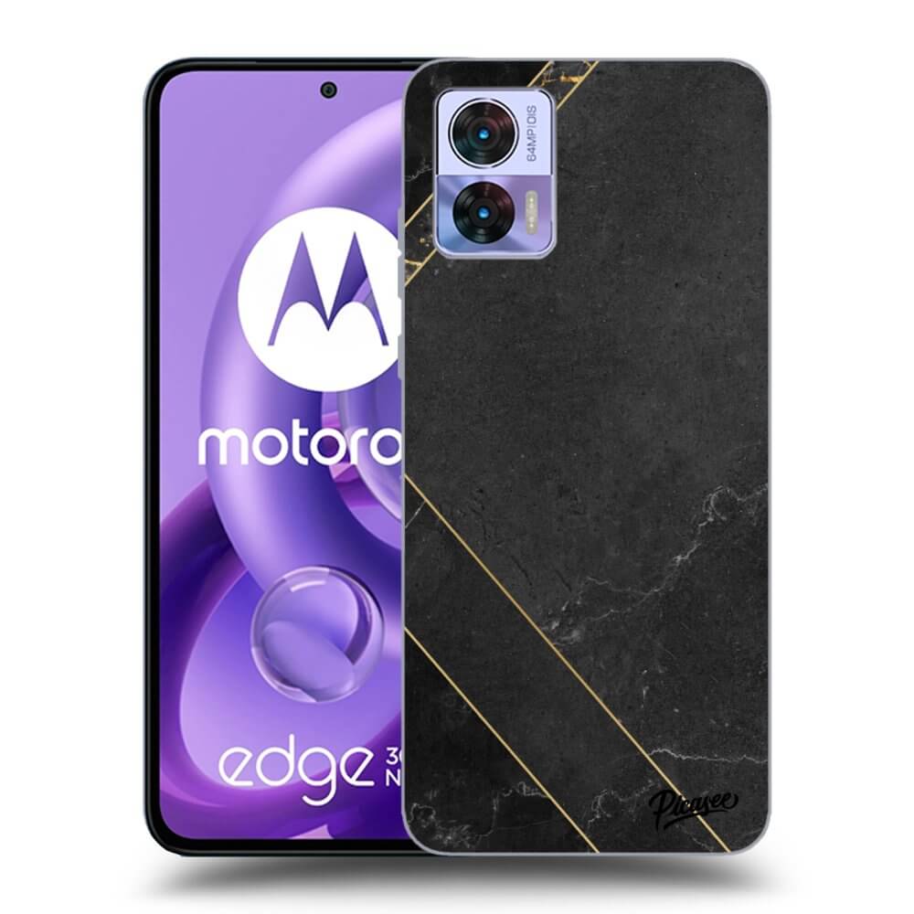 Picasee silikonový černý obal pro Motorola Edge 30 Neo - Black tile