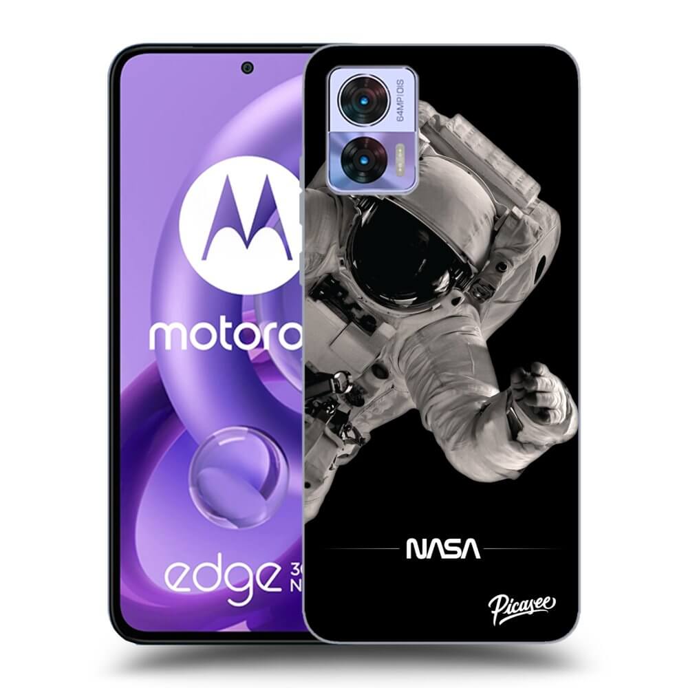 Picasee silikonový černý obal pro Motorola Edge 30 Neo - Astronaut Big