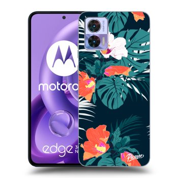 Picasee silikonový černý obal pro Motorola Edge 30 Neo - Monstera Color