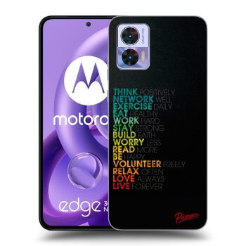 Picasee silikonový černý obal pro Motorola Edge 30 Neo - Motto life
