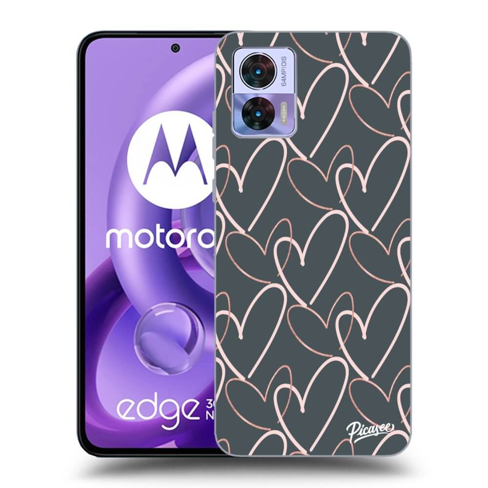 Picasee silikonový černý obal pro Motorola Edge 30 Neo - Lots of love